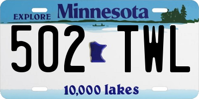 MN license plate 502TWL