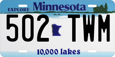 MN license plate 502TWM