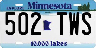 MN license plate 502TWS