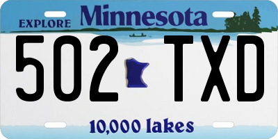 MN license plate 502TXD