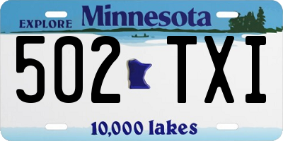 MN license plate 502TXI