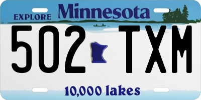 MN license plate 502TXM