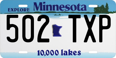MN license plate 502TXP