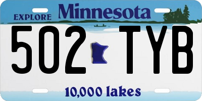 MN license plate 502TYB