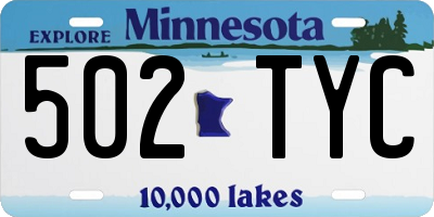MN license plate 502TYC