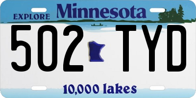 MN license plate 502TYD