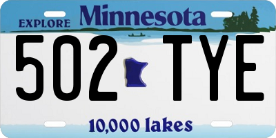 MN license plate 502TYE