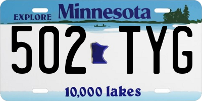 MN license plate 502TYG