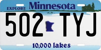 MN license plate 502TYJ