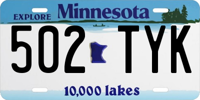 MN license plate 502TYK