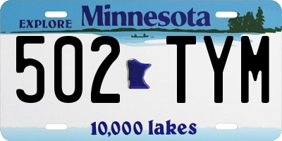 MN license plate 502TYM
