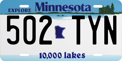 MN license plate 502TYN