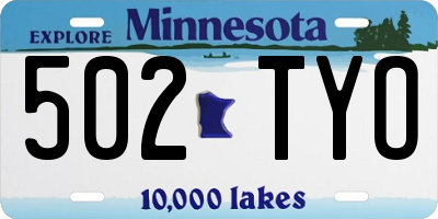 MN license plate 502TYO