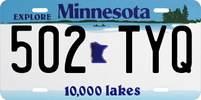 MN license plate 502TYQ