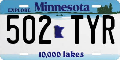 MN license plate 502TYR