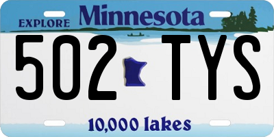 MN license plate 502TYS