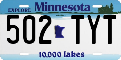MN license plate 502TYT