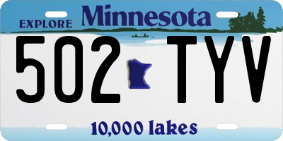 MN license plate 502TYV