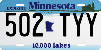 MN license plate 502TYY