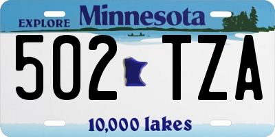 MN license plate 502TZA