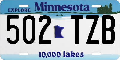 MN license plate 502TZB