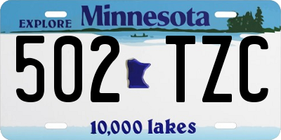 MN license plate 502TZC