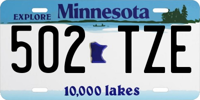 MN license plate 502TZE