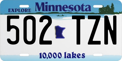 MN license plate 502TZN