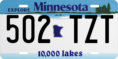 MN license plate 502TZT