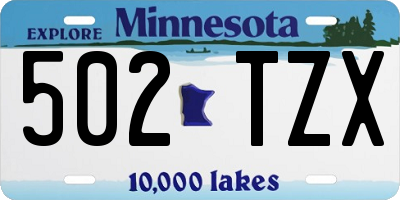 MN license plate 502TZX