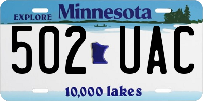 MN license plate 502UAC
