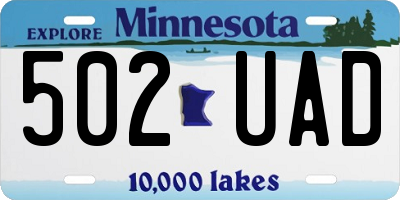 MN license plate 502UAD