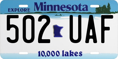MN license plate 502UAF