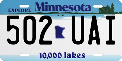MN license plate 502UAI