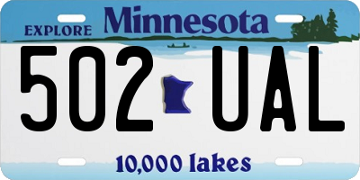 MN license plate 502UAL