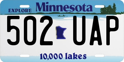 MN license plate 502UAP