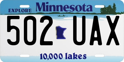 MN license plate 502UAX