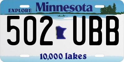 MN license plate 502UBB