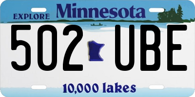 MN license plate 502UBE