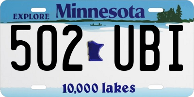 MN license plate 502UBI
