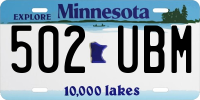 MN license plate 502UBM