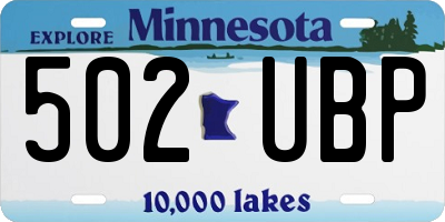 MN license plate 502UBP