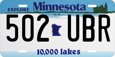 MN license plate 502UBR