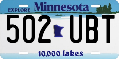 MN license plate 502UBT