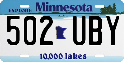 MN license plate 502UBY