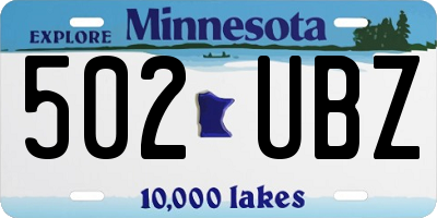 MN license plate 502UBZ