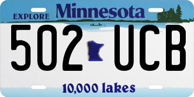 MN license plate 502UCB