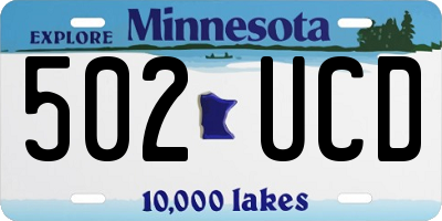 MN license plate 502UCD