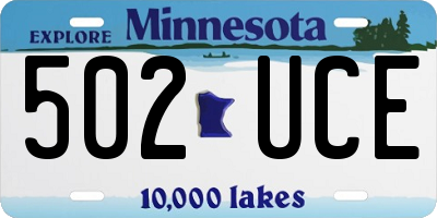 MN license plate 502UCE