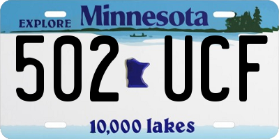 MN license plate 502UCF
